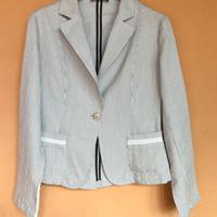 Blazer Caractère cotone a righe bianco/blu tg 40