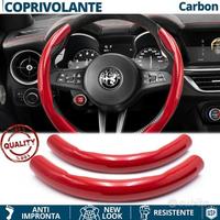 COPRIVOLANTE per ALFA ROMEO Rosso FIBRA CARBONIO