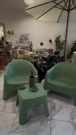 Set poltrone lounge esterno polipropilene verde
