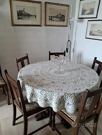 Tavolo rotondo legno massello piu’ sedie