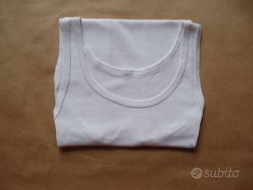 Canottiera bianca 100% cotone, uomo TG 44 (IT) - M