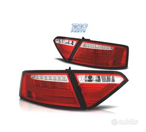FANALI PER AUDI A5 07-11 LIGHT BAR ROSSO CROMATO