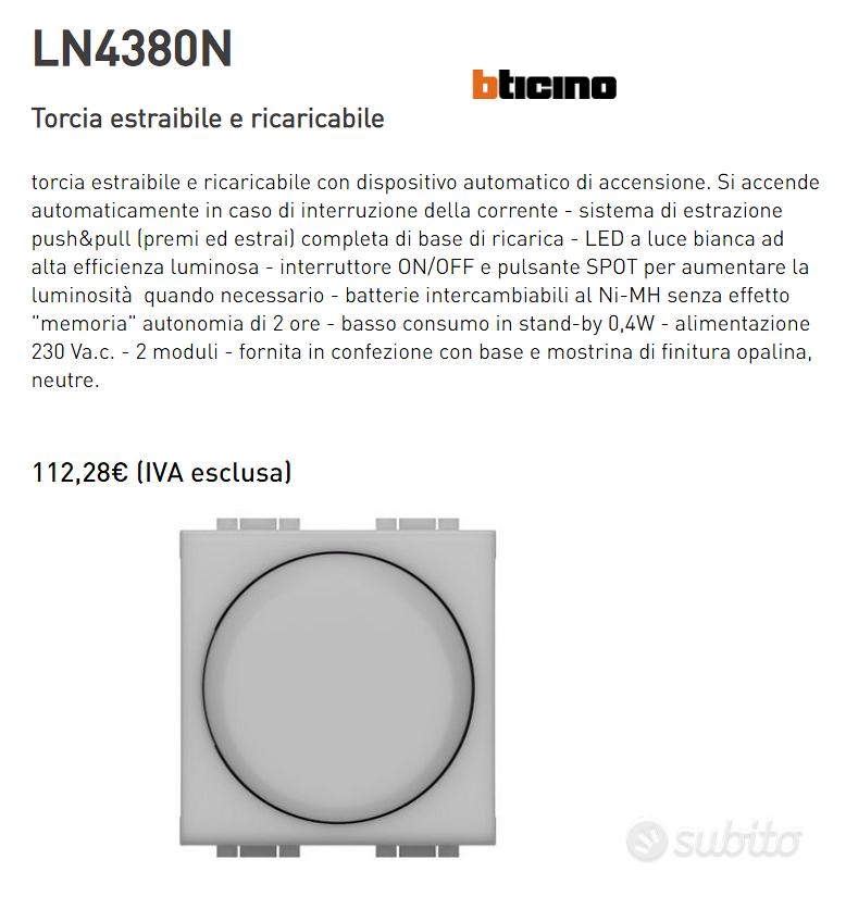 BTICINO LN4380N TORCIA LED ESTRAIBILE NUOVO - Giardino e Fai da te In  vendita a Varese