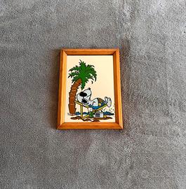 Quadretto vintage Snoopy rilassato la palma (‘87)