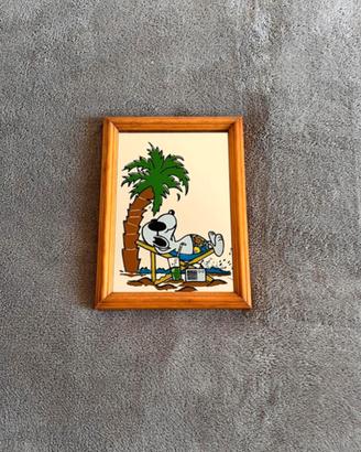 Quadretto vintage Snoopy rilassato la palma (‘87)