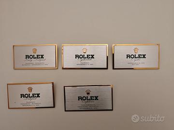 Lotto targhe Rolex originali da esposizione, NUOVE