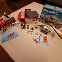 kit stazione pompieri e elisoccorso playmobil