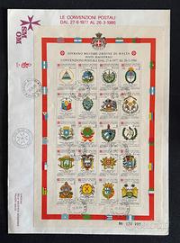 Francobolli Foglio Commemorativo Ordine di Malta
