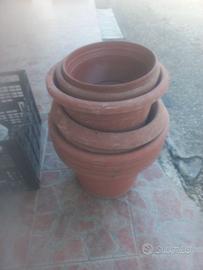 10  VASI MEDI IN RESINA TINTA TERRACOTTA