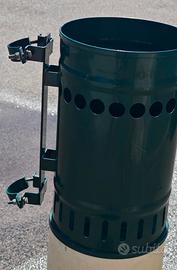 Cestino portarifiuti in acciaio zincato