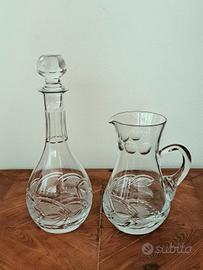 Set Brocca e Decanter cristallo- Vintage