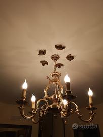 Lampadario bronzo 5 fiamme