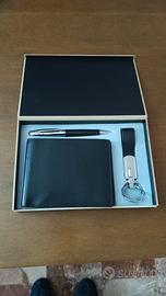 Set portafoglio uomo + portachiavi + penna