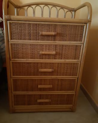Cassettiera rattan