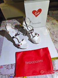 Scarpe Braccialini Tacco e Plateau Bianchi tg 40