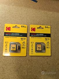 KODAK - 2  MicroSd Veloci da 64Gb - Nuove