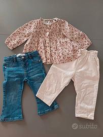 Set 3 pz Zara per bimbe, tg. 12-18 mesi (86 cm)