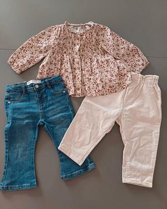 Set 3 pz Zara per bimbe, tg. 12-18 mesi (86 cm)