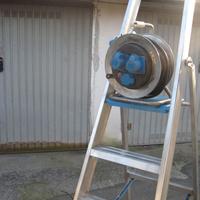 SCALA IN ALLUMINIO A CAVALLETTO+PROLUNGA ELETTRICA