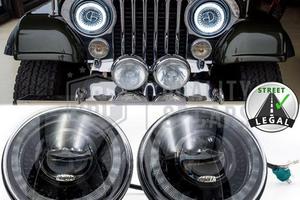 FARI Full LED Per Wrangler Willys CJ DRL Dinamico