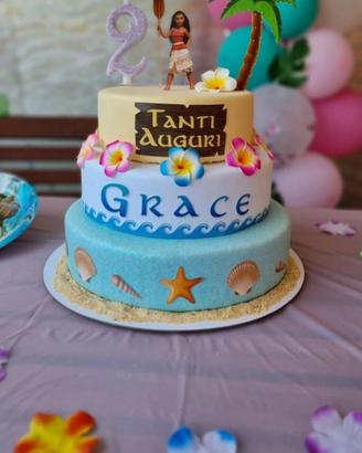 Torta scenografica in gomma eva oceania Vaiana