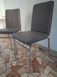 4 sedie moderne imbottite Tortora