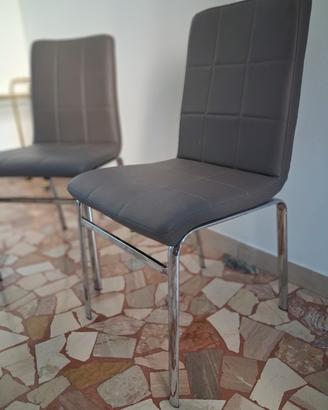 4 sedie moderne imbottite Tortora