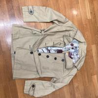 Trench beige con fodera fantasia