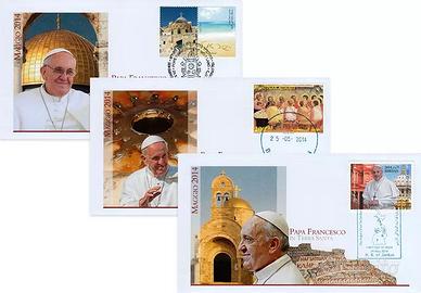 3 lettere con francobolli  Papa Francesco