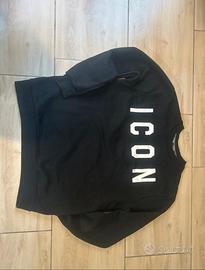 Felpa ICON nera uomo/donna logo bianco