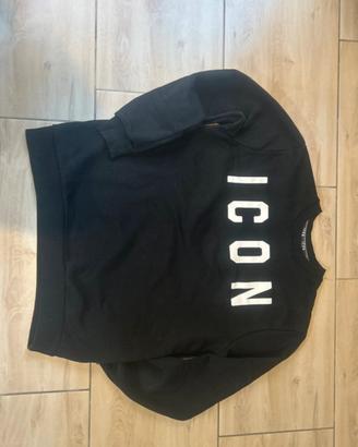 Felpa ICON nera uomo/donna logo bianco