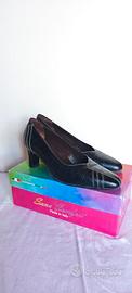 Scarpe Décolleté Vintage Pelle Nero 38.5 Sana Comf