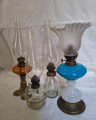 Nr. 4 lampade ad olio vintage