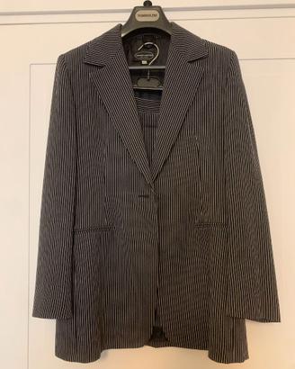 Tailleur gonna blu gessato Sartoria Agostini