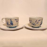 Tazze da tè e piatti artigianato sardo pavoncella