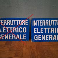 cartello interruttore elettrico generale 