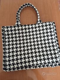 Borsa Donna Terranova Pied de Poule Bianco Nero