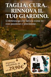 elettrosega con lama da 15 cm con serbatoio 