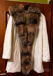 Piumino donna con collo in vera volpe