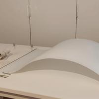 Lampadario/Applique/plafoniera in vetro bianco