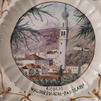 Piatto in maiolica dipinto a mano.Valdobbiadene