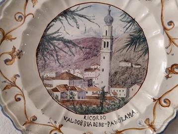 Piatto in maiolica dipinto a mano.Valdobbiadene