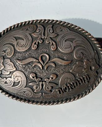 Cintura Dondup in pelle con fibbia western