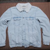 giubbino denim jeans foderato uomo 