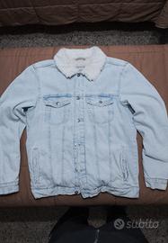 giubbino denim jeans foderato uomo 