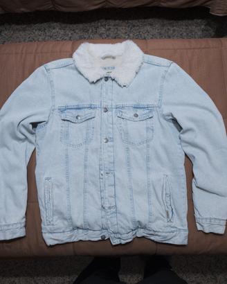 giubbino denim jeans foderato uomo 