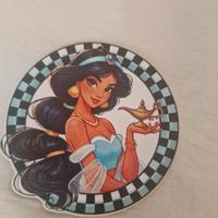 jasmine disney in legno con abito tipico azzurro