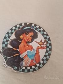 jasmine disney in legno con abito tipico azzurro