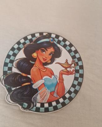 jasmine disney in legno con abito tipico azzurro