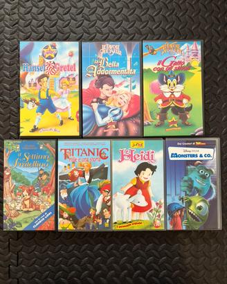 Videocassette VHS originali Disney e cartoni